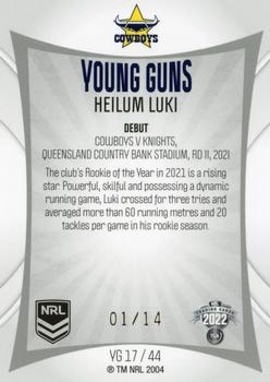 2022 NRL Elite - Young Guns Priority #YGP17 Heilum Luki Back